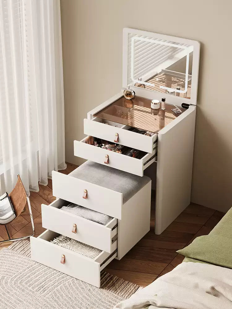 ✨Bedside Table Dressing Table Storage Integrated and Bedroom Flip Over Makeup Table