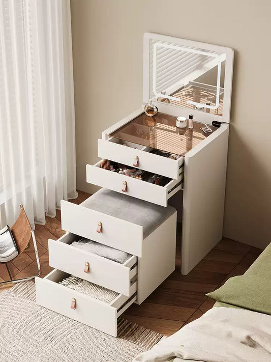 ✨Bedside Table Dressing Table Storage Integrated and Bedroom Flip Over Makeup Table