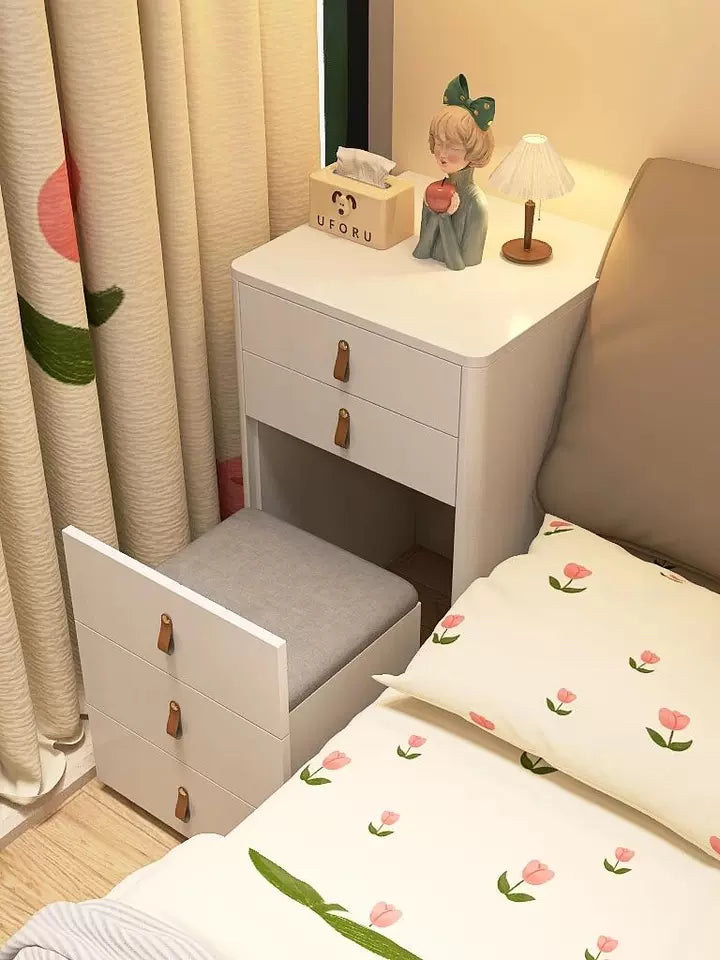 ✨Bedside Table Dressing Table Storage Integrated and Bedroom Flip Over Makeup Table