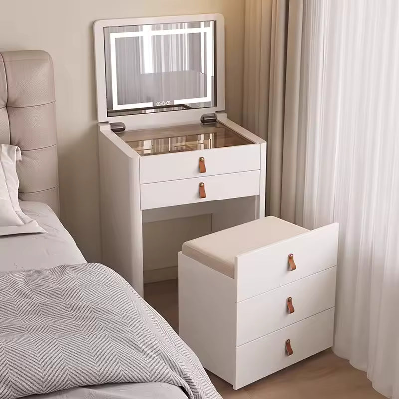 ✨Bedside Table Dressing Table Storage Integrated and Bedroom Flip Over Makeup Table
